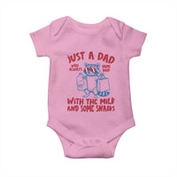 Just Dad Who Always Came Back With The Milk Baby Onesie Funny Raccoon Dad