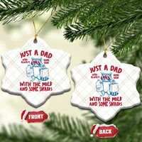 Just Dad Who Always Came Back With The Milk Ceramic Ornament Funny Raccoon Dad