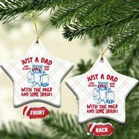 Just Dad Who Always Came Back With The Milk Ceramic Ornament Funny Raccoon Dad