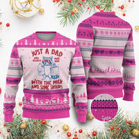 Just Dad Who Always Came Back With The Milk Ugly Christmas Sweater Funny Raccoon Dad
