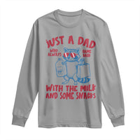 Just Dad Who Always Came Back With The Milk Long Sleeve Shirt Funny Raccoon Dad