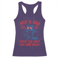 Just Dad Who Always Came Back With The Milk Racerback Tank Top Funny Raccoon Dad