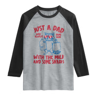 Just Dad Who Always Came Back With The Milk Raglan Shirt Funny Raccoon Dad