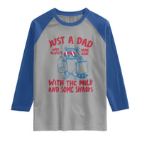 Just Dad Who Always Came Back With The Milk Raglan Shirt Funny Raccoon Dad