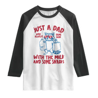 Just Dad Who Always Came Back With The Milk Raglan Shirt Funny Raccoon Dad