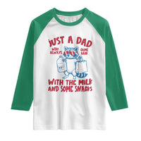 Just Dad Who Always Came Back With The Milk Raglan Shirt Funny Raccoon Dad