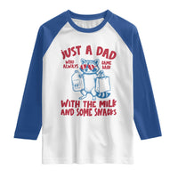 Just Dad Who Always Came Back With The Milk Raglan Shirt Funny Raccoon Dad