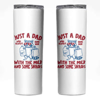 Just Dad Who Always Came Back With The Milk Skinny Tumbler Funny Raccoon Dad