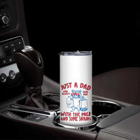 Just Dad Who Always Came Back With The Milk Skinny Tumbler Funny Raccoon Dad