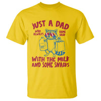 Just Dad Who Always Came Back With The Milk T Shirt Funny Raccoon Dad