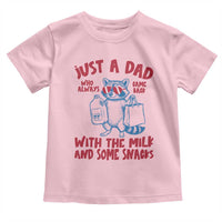 Just Dad Who Always Came Back With The Milk Toddler T Shirt Funny Raccoon Dad