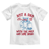 Just Dad Who Always Came Back With The Milk Toddler T Shirt Funny Raccoon Dad