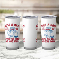 Just Dad Who Always Came Back With The Milk Tumbler Cup Funny Raccoon Dad