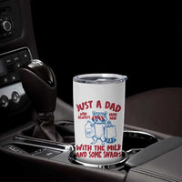 Just Dad Who Always Came Back With The Milk Tumbler Cup Funny Raccoon Dad