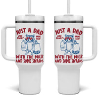 Just Dad Who Always Came Back With The Milk Tumbler With Handle Funny Raccoon Dad