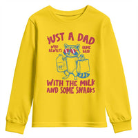 Just Dad Who Always Came Back With The Milk Youth Sweatshirt Funny Raccoon Dad