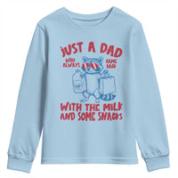 Just Dad Who Always Came Back With The Milk Youth Sweatshirt Funny Raccoon Dad