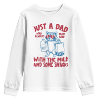 Just Dad Who Always Came Back With The Milk Youth Sweatshirt Funny Raccoon Dad