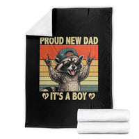 Proud New Dad It's A Boy Throw Blanket Funny Raccoon Humor Father's Day