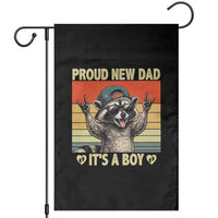 Proud New Dad It's A Boy Garden Flag Funny Raccoon Humor Father's Day