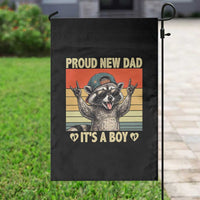 Proud New Dad It's A Boy Garden Flag Funny Raccoon Humor Father's Day