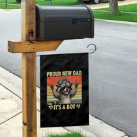 Proud New Dad It's A Boy Garden Flag Funny Raccoon Humor Father's Day
