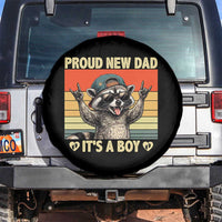 Proud New Dad It's A Boy Spare Tire Cover Funny Raccoon Humor Father's Day