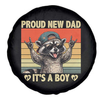 Proud New Dad It's A Boy Spare Tire Cover Funny Raccoon Humor Father's Day