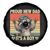 Proud New Dad It's A Boy Spare Tire Cover Funny Raccoon Humor Father's Day