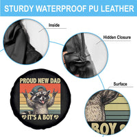 Proud New Dad It's A Boy Spare Tire Cover Funny Raccoon Humor Father's Day