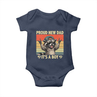 Proud New Dad It's A Boy Baby Onesie Funny Raccoon Humor Father's Day