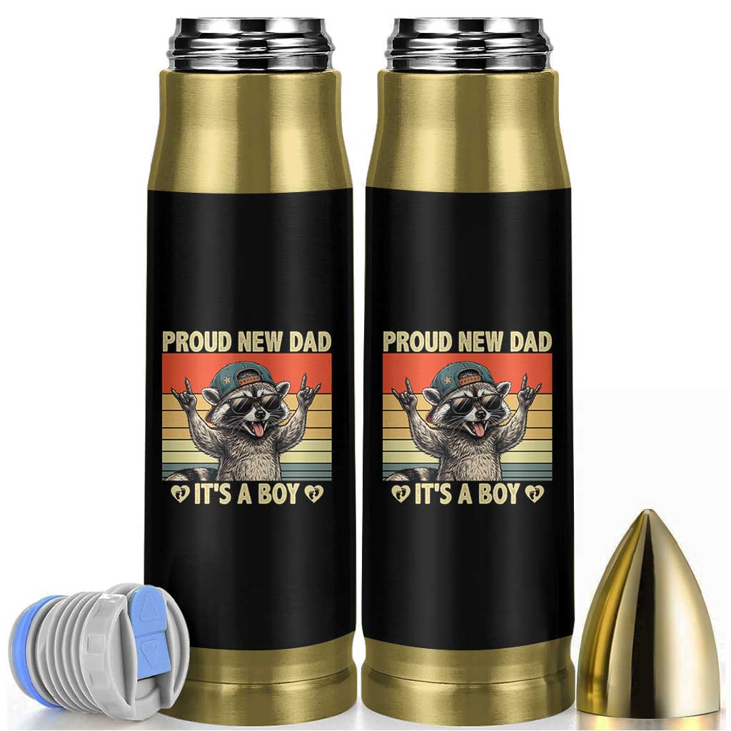 Proud New Dad It's A Boy Bullet Tumbler Funny Raccoon Humor Father's Day