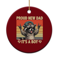 Proud New Dad It's A Boy Ceramic Ornament Funny Raccoon Humor Father's Day