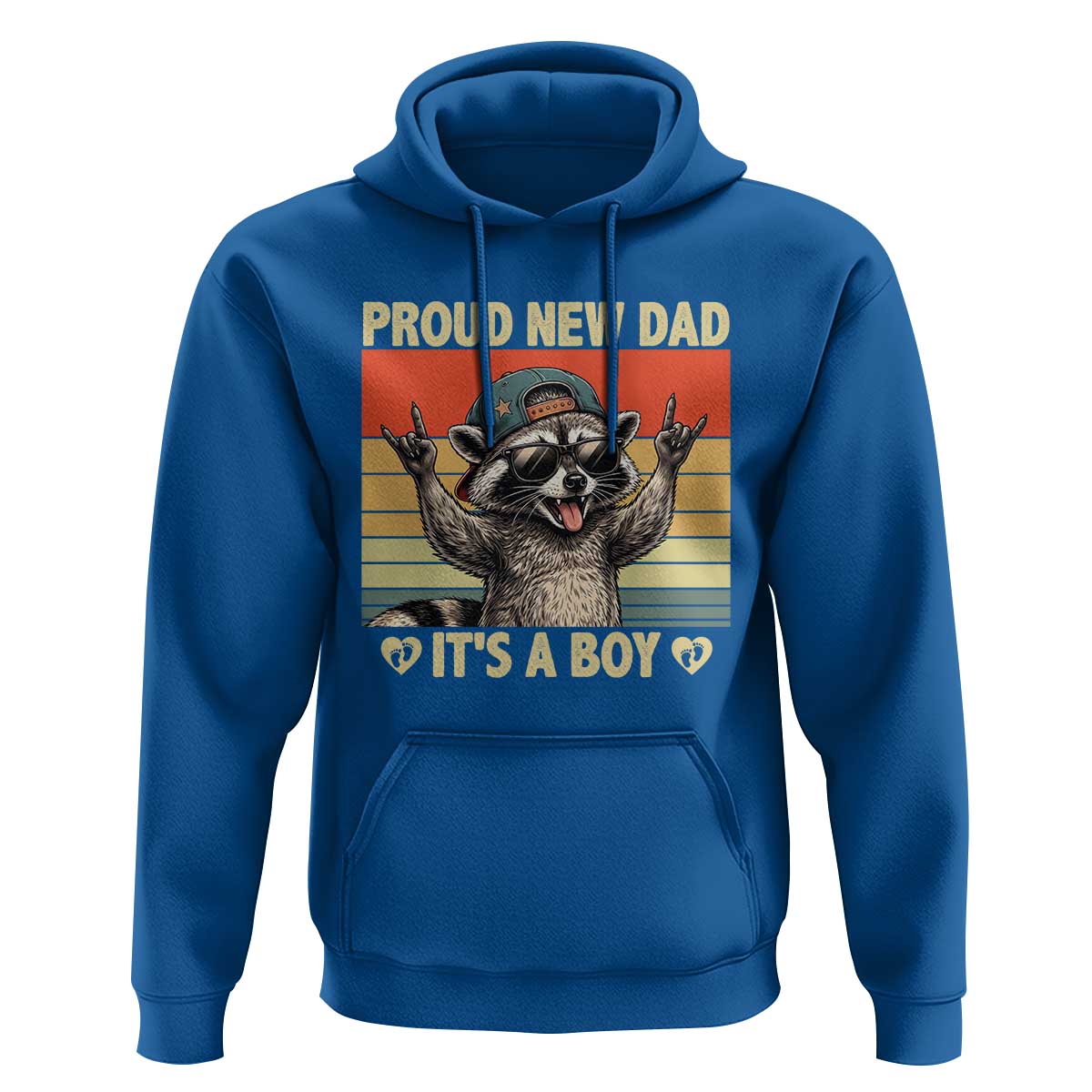 Proud New Dad It's A Boy Hoodie Funny Raccoon Humor Father's Day