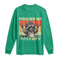 Proud New Dad It's A Boy Long Sleeve Shirt Funny Raccoon Humor Father's Day