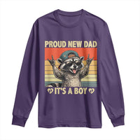 Proud New Dad It's A Boy Long Sleeve Shirt Funny Raccoon Humor Father's Day