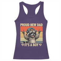 Proud New Dad It's A Boy Racerback Tank Top Funny Raccoon Humor Father's Day