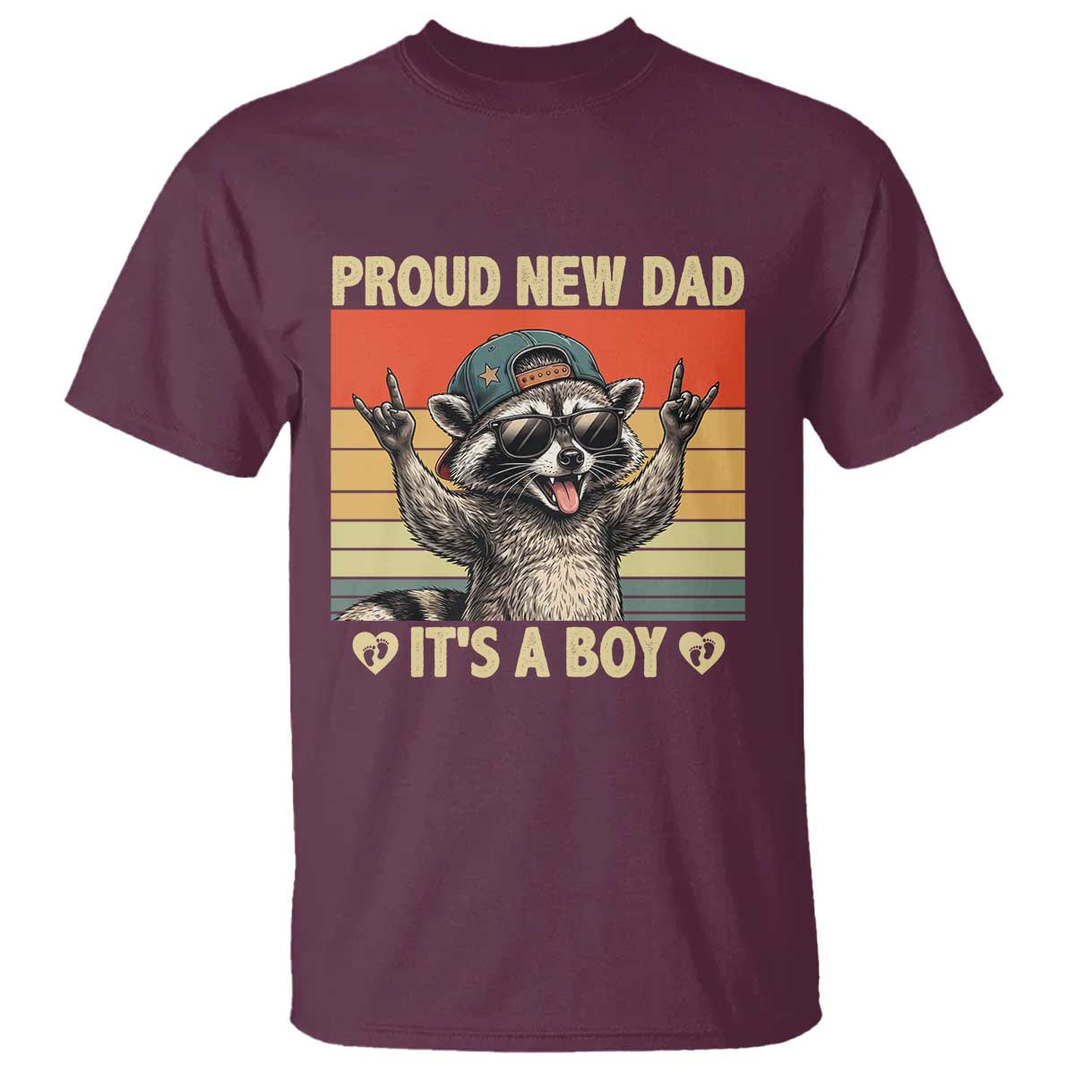 Proud New Dad It's A Boy T Shirt Funny Raccoon Humor Father's Day