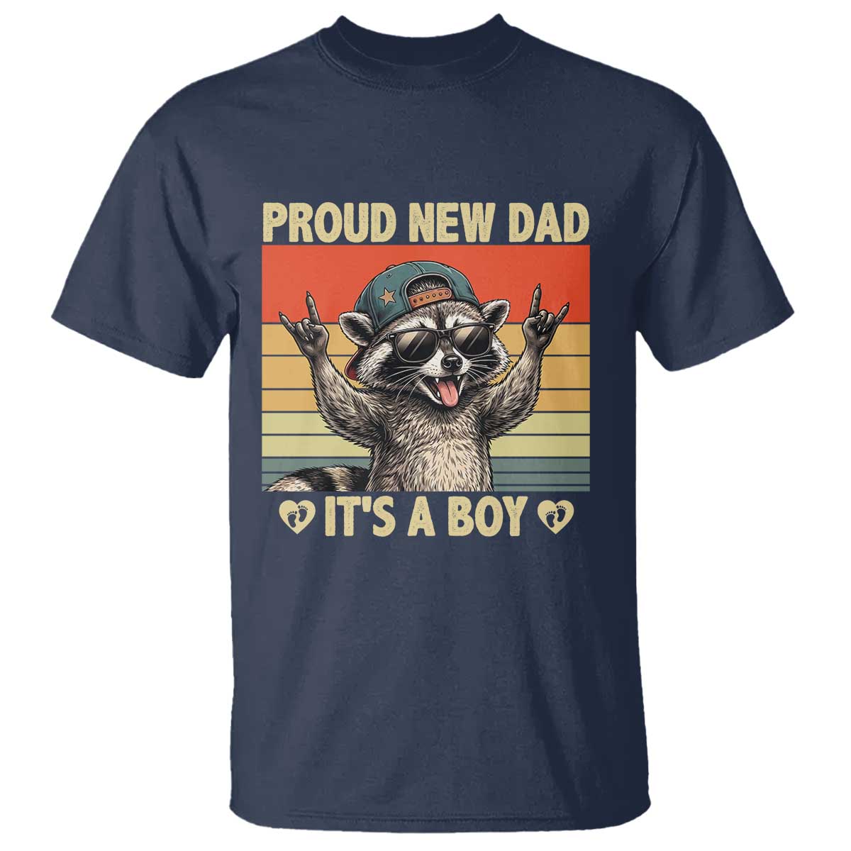 Proud New Dad It's A Boy T Shirt Funny Raccoon Humor Father's Day