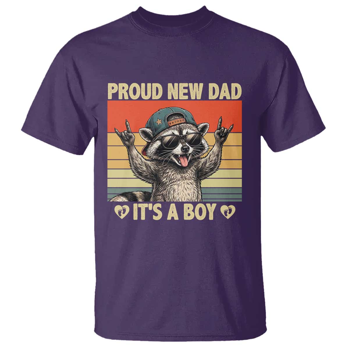 Proud New Dad It's A Boy T Shirt Funny Raccoon Humor Father's Day