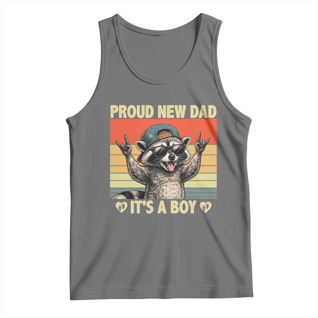 Proud New Dad It's A Boy Tank Top Funny Raccoon Humor Father's Day