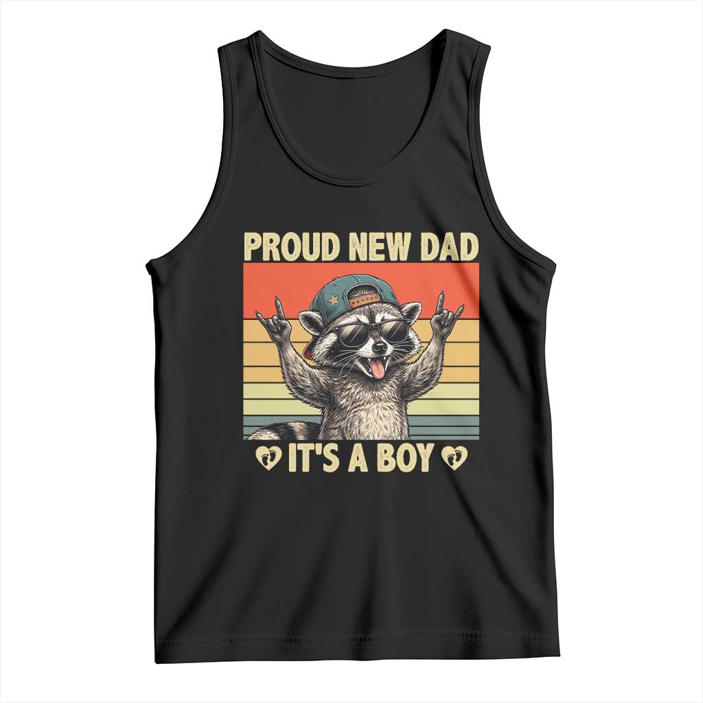 Proud New Dad It's A Boy Tank Top Funny Raccoon Humor Father's Day