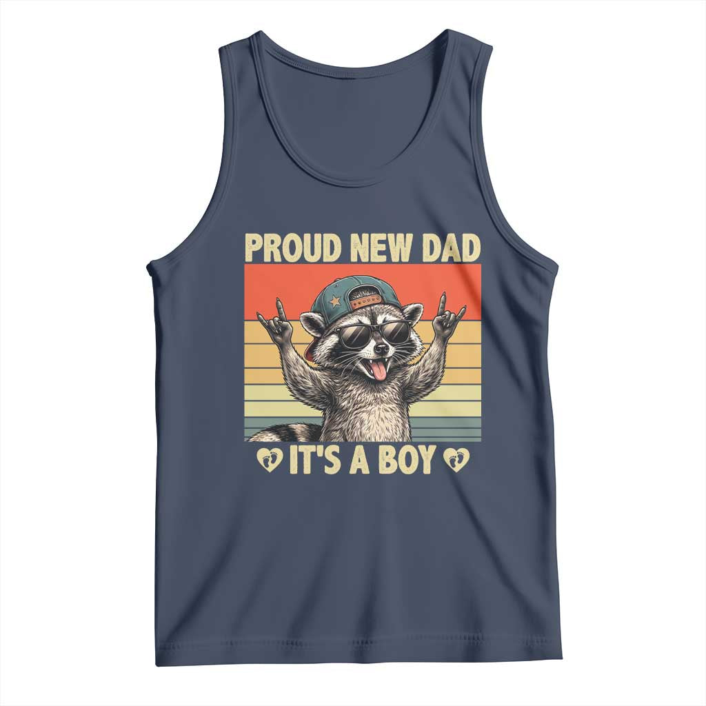 Proud New Dad It's A Boy Tank Top Funny Raccoon Humor Father's Day