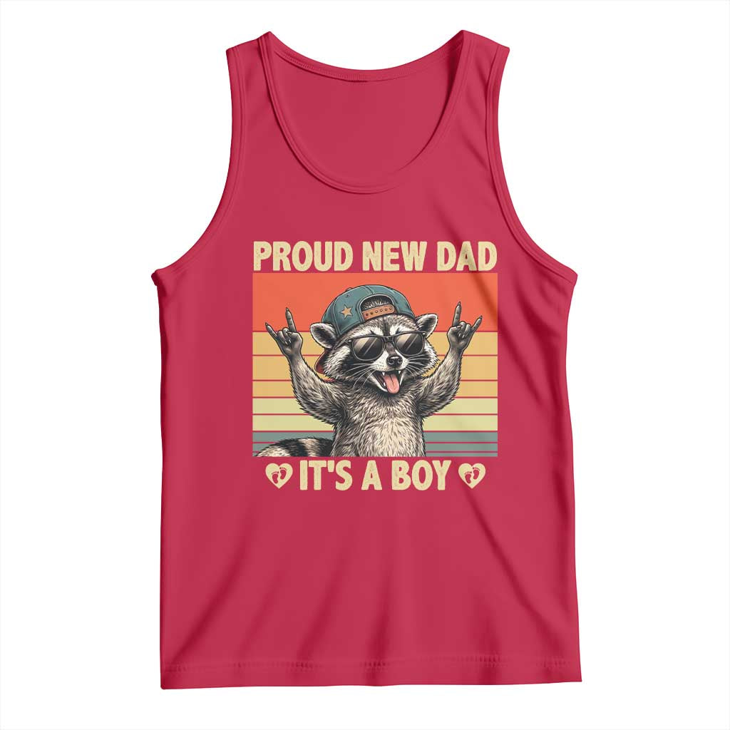 Proud New Dad It's A Boy Tank Top Funny Raccoon Humor Father's Day