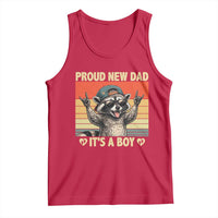 Proud New Dad It's A Boy Tank Top Funny Raccoon Humor Father's Day