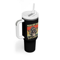 Proud New Dad It's A Boy Tumbler With Handle Funny Raccoon Humor Father's Day