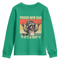 Proud New Dad It's A Boy Youth Sweatshirt Funny Raccoon Humor Father's Day