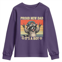 Proud New Dad It's A Boy Youth Sweatshirt Funny Raccoon Humor Father's Day