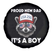 Proud New Dad It's A Boy Spare Tire Cover Raccoon Patriotic America 250th Anniversary