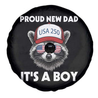 Proud New Dad It's A Boy Spare Tire Cover Raccoon Patriotic America 250th Anniversary